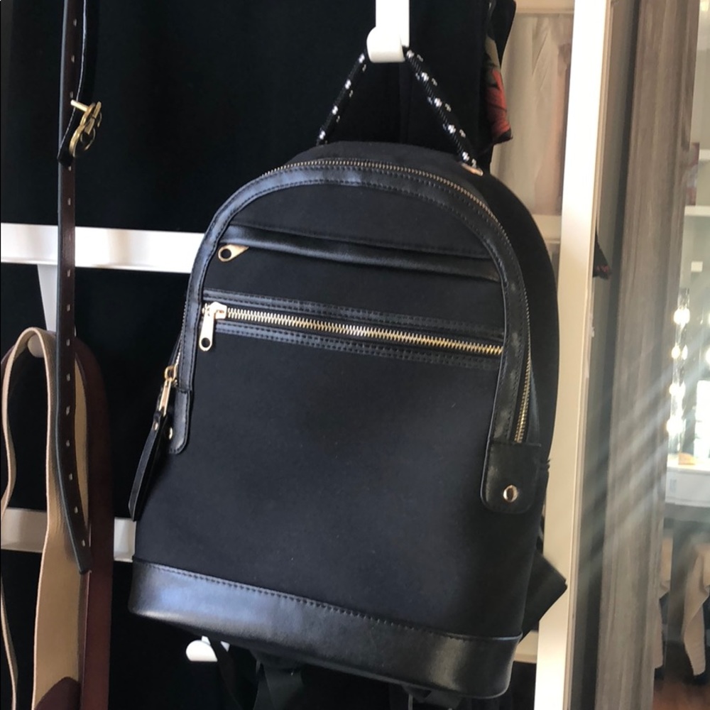 Black mini backpack purse